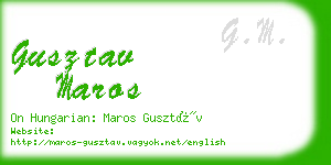 gusztav maros business card